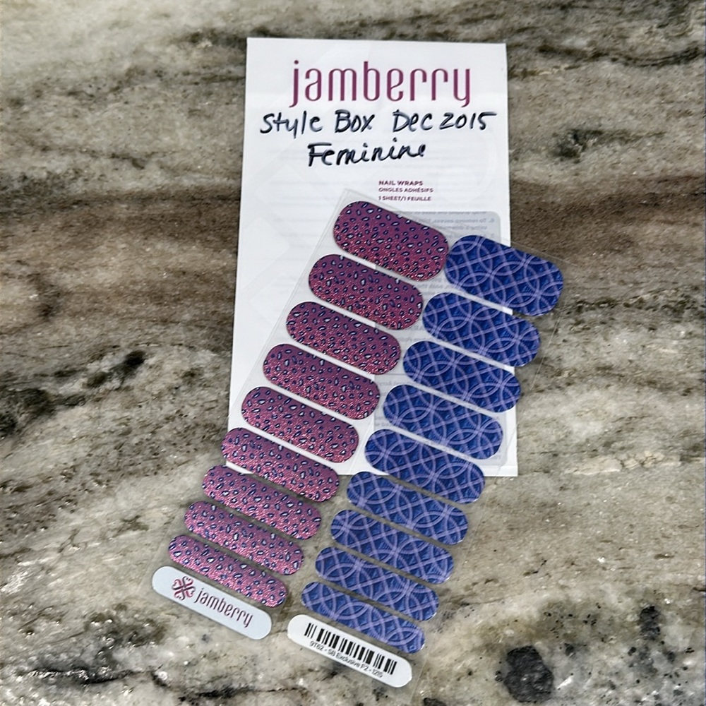 Jamberry Style Box DECEMBER 2015 - FEMININE Cheetah Geometric Nail Wraps NEW
